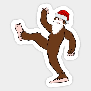 Funny Big Foot Santa Hat Christmas Sasquatch Sticker